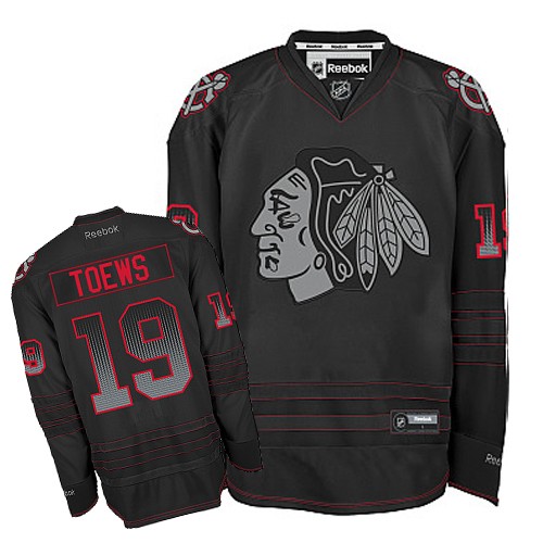 Pánské NHL Chicago Blackhawks dresy 19 Jonathan Toews Authentic Černá Reebok Accelerator