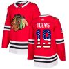 Pánské NHL Chicago Blackhawks dresy 19 Jonathan Toews Authentic Červené Adidas USA Flag Fashion