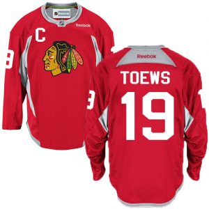 Pánské NHL Chicago Blackhawks dresy 19 Jonathan Toews Authentic Červené Reebok Practice