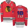 Pánské NHL Chicago Blackhawks dresy 19 Jonathan Toews Authentic Červené Reebok USA Flag Fashion
