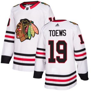 Pánské NHL Chicago Blackhawks dresy 19 Jonathan Toews Authentic Bílý Adidas Venkovní