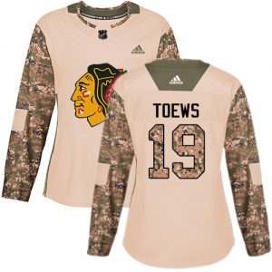 Dámské NHL Chicago Blackhawks dresy 19 Jonathan Toews Authentic Camo Adidas Veterans Day Practice