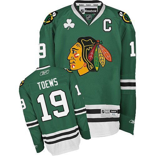 Dětské NHL Chicago Blackhawks dresy 19 Jonathan Toews Authentic Zelená Reebok