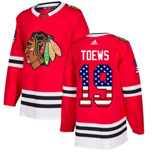 Dětské NHL Chicago Blackhawks dresy 19 Jonathan Toews Authentic Červené Adidas USA Flag Fashion