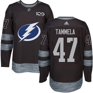 Pánské NHL Tampa Bay Lightning dresy 47 Jonne Tammela Authentic Černá Adidas 1917 2017 100th Anniversary