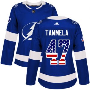 Dámské NHL Tampa Bay Lightning dresy 47 Jonne Tammela Authentic modrá Adidas USA Flag Fashion