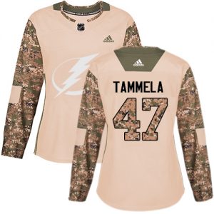 Dámské NHL Tampa Bay Lightning dresy 47 Jonne Tammela Authentic Camo Adidas Veterans Day Practice
