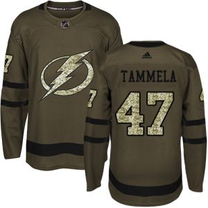 Dětské NHL Tampa Bay Lightning dresy 47 Jonne Tammela Authentic Zelená Adidas Salute to Service