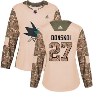 Dámské NHL San Jose Sharks dresy 27 Joonas Donskoi Authentic Camo Adidas Veterans Day Practice