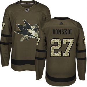Dětské NHL San Jose Sharks dresy 27 Joonas Donskoi Authentic Zelená Adidas Salute to Service