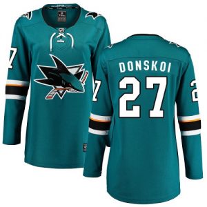 Dámské NHL San Jose Sharks dresy 27 Joonas Donskoi Breakaway Teal Zelená Fanatics Branded Domácí