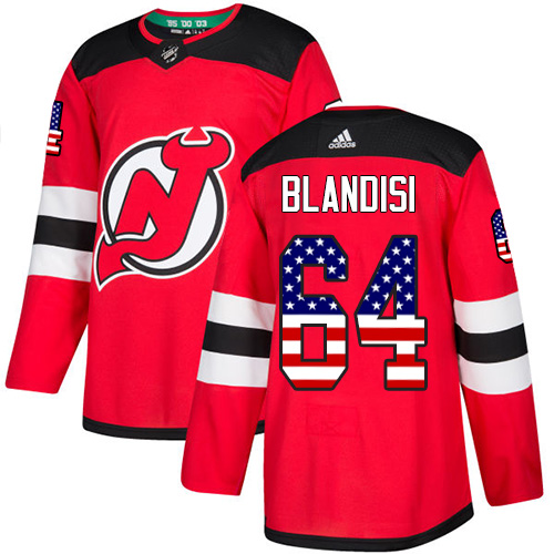 Dětské NHL New Jersey Devils dresy 6 Joseph Blandisi Authentic Červené Adidas4 USA Flag Fashion