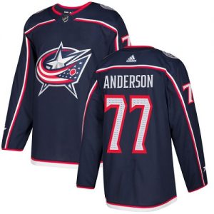 Dětské NHL Columbus Blue Jackets dresy 77 Josh Anderson Authentic Námořnická modrá Adidas Domácí