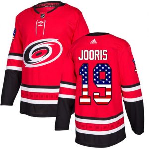 Pánské NHL Carolina Hurricanes dresy 19 Josh Jooris Authentic Červené Adidas USA Flag Fashion
