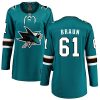 Dámské NHL San Jose Sharks dresy 6 Justin Braun Breakaway Teal Zelená Fanatics Branded1 Domácí