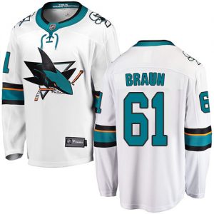 Dětské NHL San Jose Sharks dresy 61 Justin Braun Breakaway Bílý Fanatics Branded Venkovní