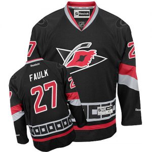 Pánské NHL Carolina Hurricanes dresy 27 Justin Faulk Authentic Černá Reebok Alternativní hokejové dresy