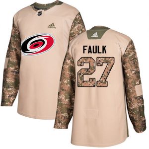 Pánské NHL Carolina Hurricanes dresy 27 Justin Faulk Authentic Camo Adidas Veterans Day Practice