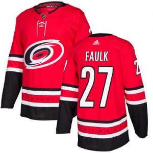 Pánské NHL Carolina Hurricanes dresy 27 Justin Faulk Authentic Červené Adidas Domácí