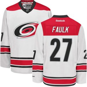Pánské NHL Carolina Hurricanes dresy 27 Justin Faulk Authentic Bílý Reebok Venkovní hokejové dresy
