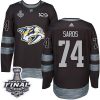 Pánské NHL Nashville Predators dresy 74 Juuse Saros Authentic Černá Adidas 2017 Stanley Cup Final 1917 2017 100th Anniversary