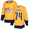 Dětské NHL Nashville Predators dresy 74 Juuse Saros Authentic Zlato Adidas Domácí