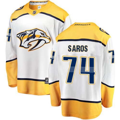 Dětské NHL Nashville Predators dresy 74 Juuse Saros Breakaway Bílý Fanatics Branded Venkovní