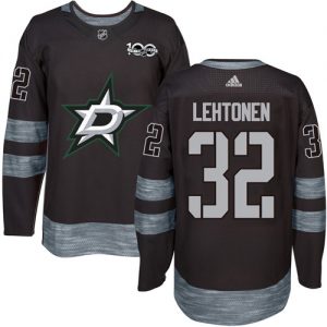 Pánské NHL Dallas Stars dresy 32 Kari Lehtonen Authentic Černá Adidas 1917 2017 100th Anniversary