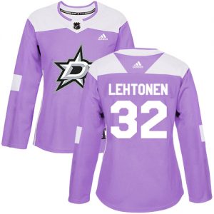 Dámské NHL Dallas Stars dresy 32 Kari Lehtonen Authentic Nachový Adidas Fights Cancer Practice