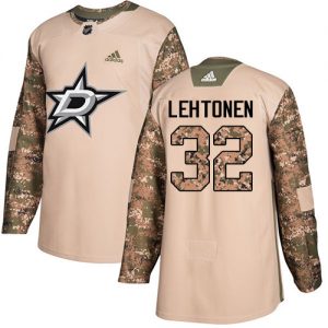 Dětské NHL Dallas Stars dresy 32 Kari Lehtonen Authentic Camo Adidas Veterans Day Practice