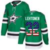 Dětské NHL Dallas Stars dresy 32 Kari Lehtonen Authentic Zelená Adidas USA Flag Fashion