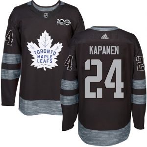 Pánské NHL Toronto Maple Leafs dresy 24 Kasperi Kapanen Authentic Černá Adidas 1917 2017 100th Anniversary