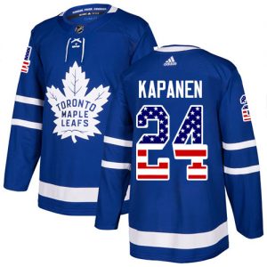 Pánské NHL Toronto Maple Leafs dresy 24 Kasperi Kapanen Authentic královská modrá Adidas USA Flag Fashion