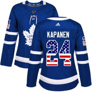 Dámské NHL Toronto Maple Leafs dresy 24 Kasperi Kapanen Authentic královská modrá Adidas USA Flag Fashion