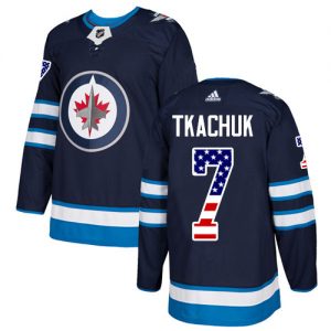 Pánské NHL Winnipeg Jets dresy 7 Keith Tkachuk Authentic Námořnická modrá Adidas USA Flag Fashion