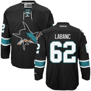 Dámské NHL San Jose Sharks dresy 62 Kevin Labanc Authentic Černá Reebok Alternativní hokejové dresy