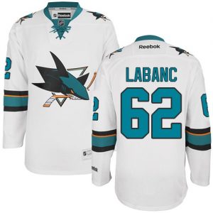 Dámské NHL San Jose Sharks dresy 62 Kevin Labanc Authentic Bílý Reebok Venkovní hokejové dresy