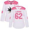 Dámské NHL San Jose Sharks dresy 62 Kevin Labanc Authentic Bílý Růžový Adidas Fashion