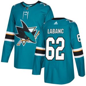 Dětské NHL San Jose Sharks dresy 62 Kevin Labanc Authentic Teal Zelená Adidas Domácí