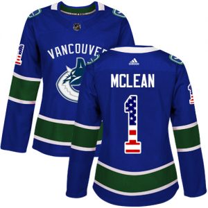 Dámské NHL Vancouver Canucks dresy 1 Kirk Mclean Authentic modrá Adidas USA Flag Fashion