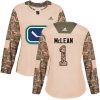 Dámské NHL Vancouver Canucks dresy 1 Kirk Mclean Authentic Camo Adidas Veterans Day Practice