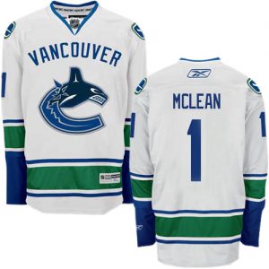 Dámské NHL Vancouver Canucks dresy 1 Kirk Mclean Authentic Bílý Reebok Venkovní hokejové dresy