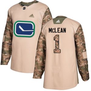 Dětské NHL Vancouver Canucks dresy 1 Kirk Mclean Authentic Camo Adidas Veterans Day Practice