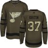 Pánské NHL St. Louis Blues dresy 37 Klim Kostin Authentic Zelená Adidas Salute to Service