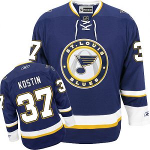 Pánské NHL St. Louis Blues dresy 37 Klim Kostin Authentic Námořnická modrá Reebok Alternativní hokejové dresy