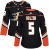 Dámské NHL Anaheim Ducks dresy 5 Korbinian Holzer Authentic Černá Adidas Domácí