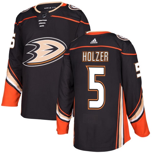 Dětské NHL Anaheim Ducks dresy 5 Korbinian Holzer Authentic Černá Adidas Domácí