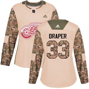 Dámské NHL Detroit Red Wings dresy 33 Kris Draper Authentic Camo Adidas Veterans Day Practice