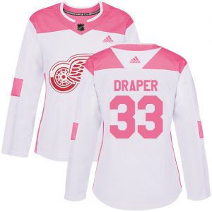 Dámské NHL Detroit Red Wings dresy 33 Kris Draper Authentic Bílý Růžový Adidas Fashion