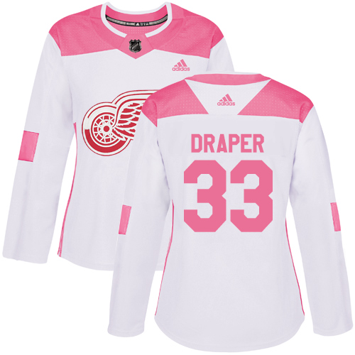 Dámské NHL Detroit Red Wings dresy 33 Kris Draper Authentic Bílý Růžový Adidas Fashion